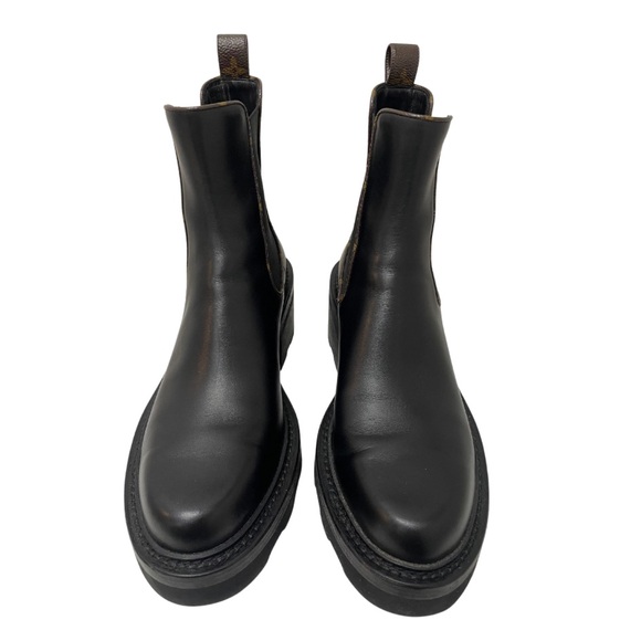 Louis Vuitton Brown Monogram Leather Chelsea Boots Sz. 39 US 9 - Picture 3 of 7